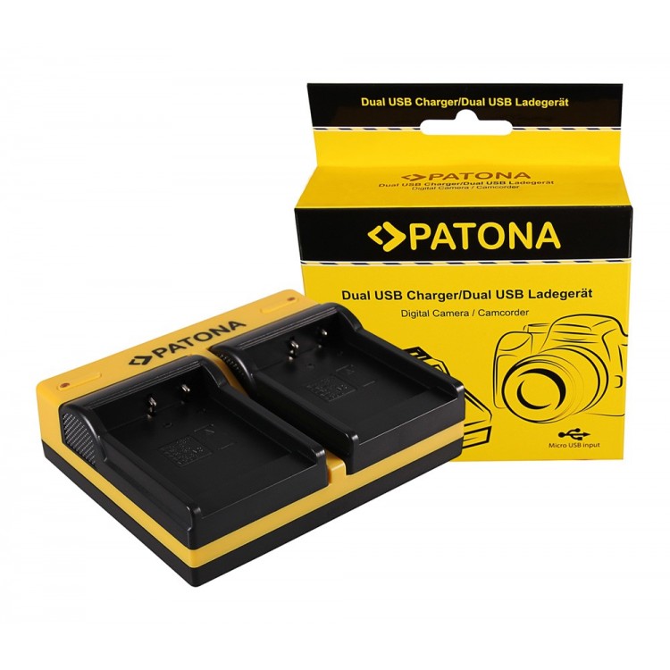 PATONA Dual Ladegerät f. Casio NP-110 Exilim EXH30 EX-H30 EXZ2000 EX-Z2000 EXZ2300 inkl. Micro-USB K
