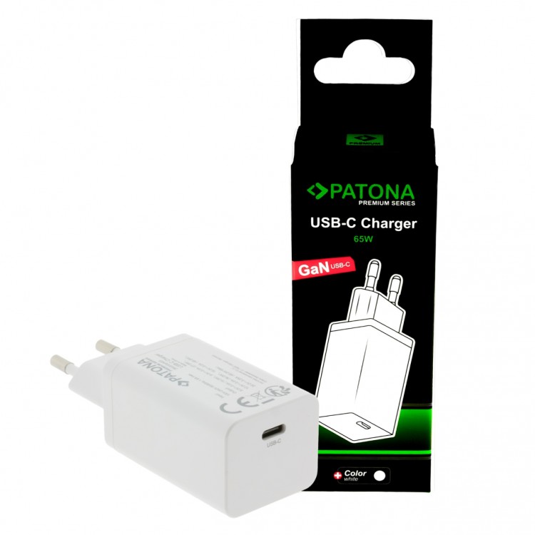 PATONA Premium GaN PD65W Adapter white 1xUSB-C PD3.0 QC3.0