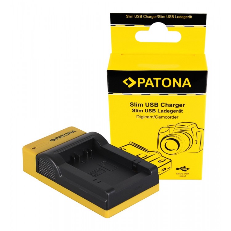 PATONA Slim micro-USB Charger f. Leica Panasonic DMW-BMB9 V-Lux V-Lux 2 VLux 2 II