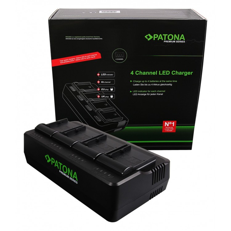 PATONA Premium 4-fold Charger for Canon BP-A30 BP-A60 BP-A65 BP-A90 EOS C200 C200B C300 Mark II XF705
