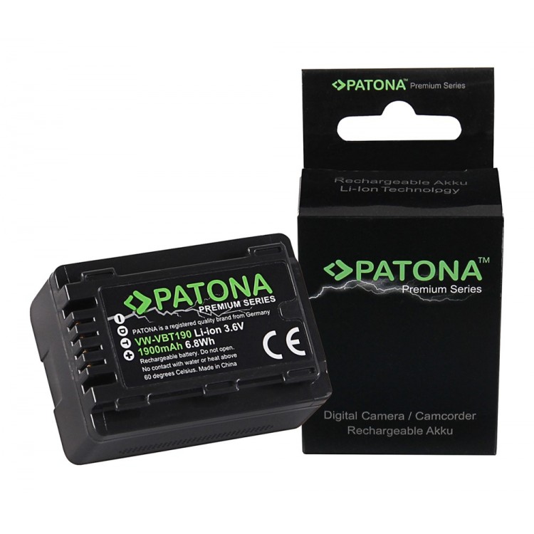 PATONA Premium Battery f. Panasonic VW-VBT190 HC-V757 V777 VX878 WX979