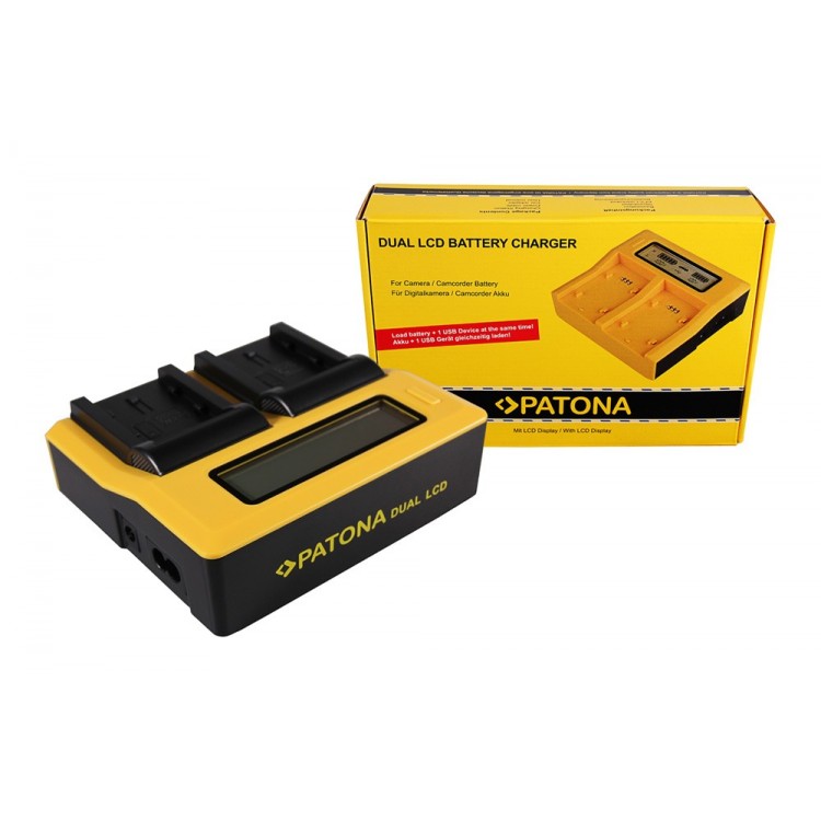 PATONA Dual LCD USB Ladegerät f. Samsung IA-BP210E HMX HMXH203 HMX-H203 IA-BP210E SMX SMXF40
