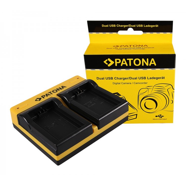 PATONA Dual Ladegerät f. Canon BP-110 Legria HF 206 HF 28 HF R26 inkl. Micro-USB Kabel