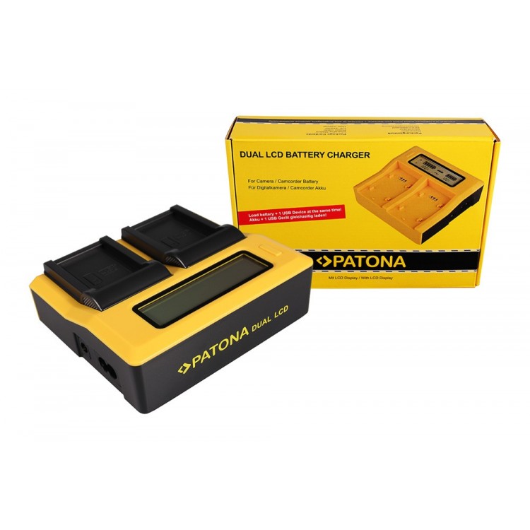 PATONA Dual LCD USB Ladegerät f. Samsung BP-90A HMX HMXE100P HMX-E100P HMXE10BP HMX-E10BP