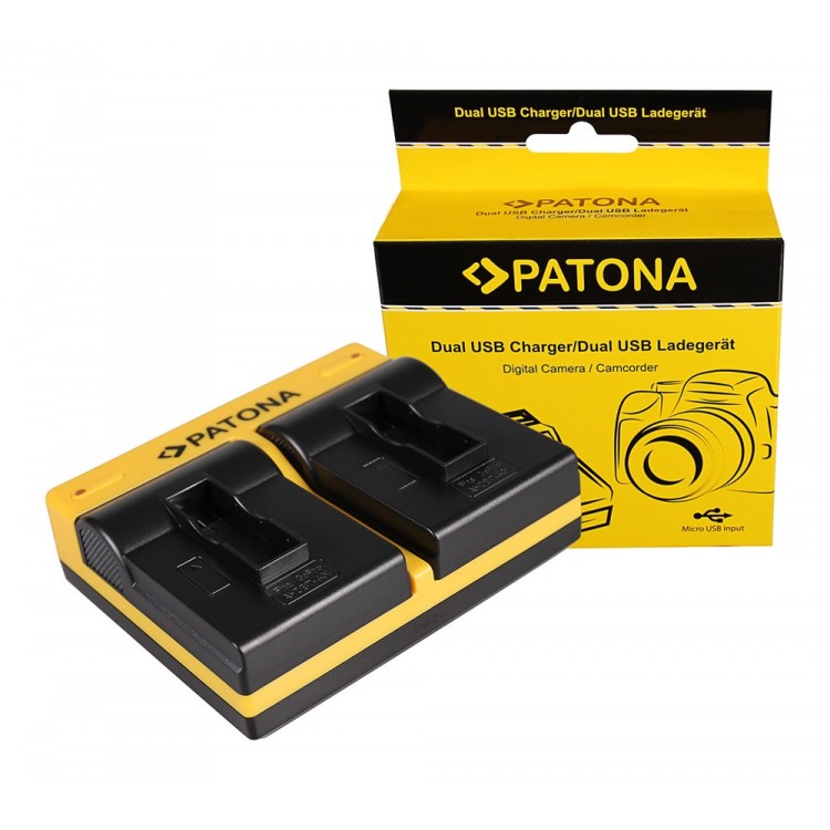 PATONA Dual Ladegerät f. GoPro AHDBT-401 Hero4 Black Edition AHDBT-401 Hero5 Black inkl. Micro-USB K