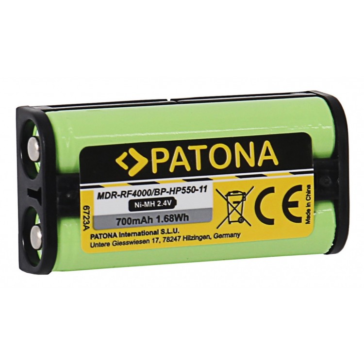 PATONA Battery f. Sony MDR-RF4000 BP-HP550-11 Medion MDR-PF970RK