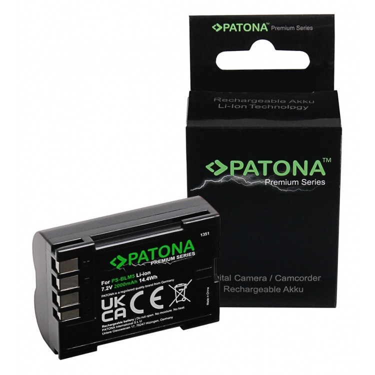 PATONA Premium Battery f. Olympus BLM1 BLM5 E1 E3 E5 E300 E330 E500 E510 E520 C-8080 C-7070 C-5060