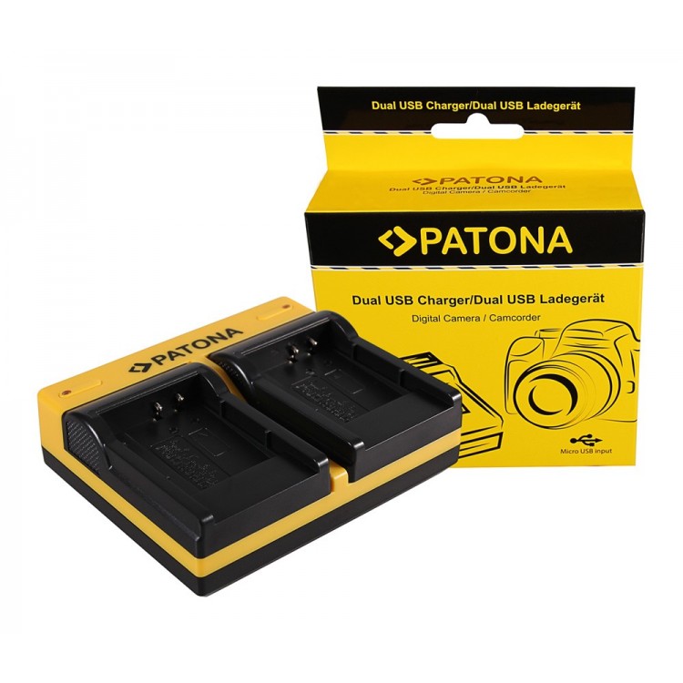 PATONA Dual charger f. Casio Nikon EN-EL11 Powershot TR350 TR-350 Nikon EN-EL11 Nikon with micro USB cable