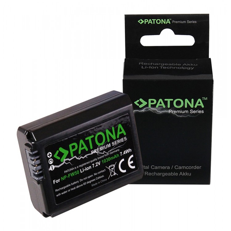 PATONA Premium Battery f. Sony NP-FW50 NEX-3 NEX.3C NEX-5 NEX.5A NEX-7