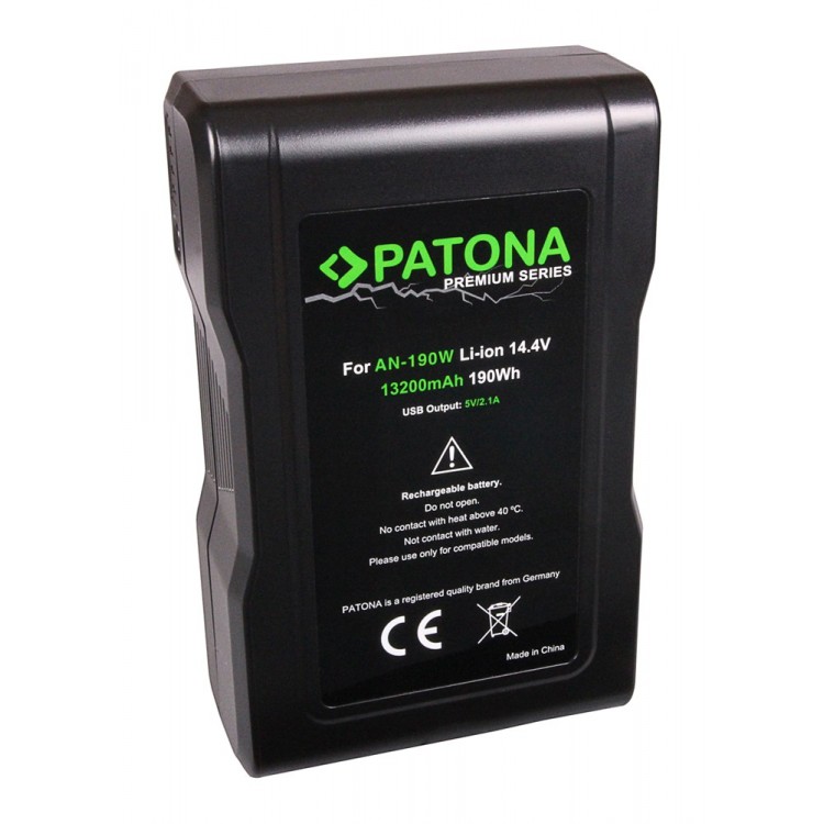 PATONA Premium Battery f. Anton Bauer AN-190W Gold Mount ARRI Alexa Blackmagic URSA D-Tap USB-Output