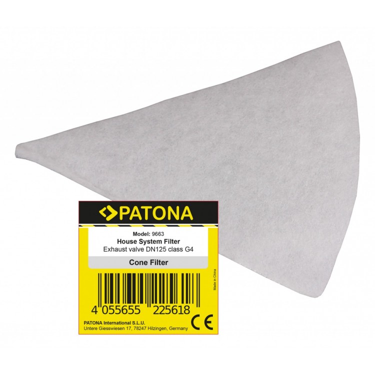 Φίλτρο συμβατό για exhaust valve DN 125 class G4 PATONA