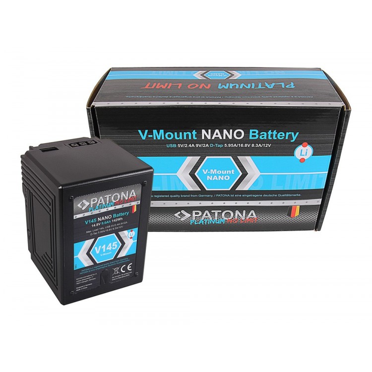 PATONA Platinum NANO V145 V-Mount 142Wh f. Sony DSR 600P 650P 652P HDW 800P PDW 850 BP-150w RED ARRI