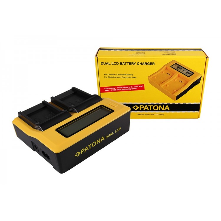 PATONA Dual LCD USB Ladegerät f. Panasonic DMW-BCF10E Lumix DMC-FS7 DMCLX5 DMCLX5 DMC-LX5
