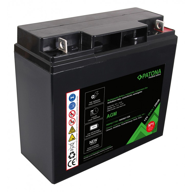 PATONA Premium AGM Lead Battery 12V 20Ah 20HR