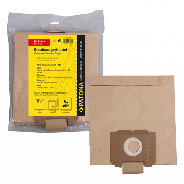 PATONA 10 vacuum cleaner bag multi layer paper incl. Microfilter f. AEG Gr. 28
