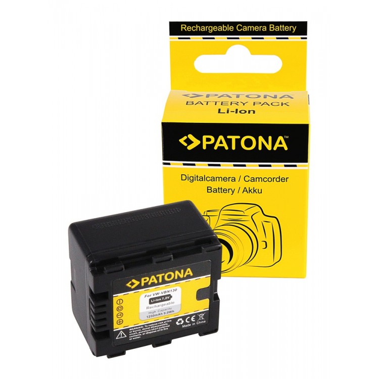 PATONA Battery f. Panasonic VBN130 VBN130E VW-VBN130 SD800 SD900 TM900