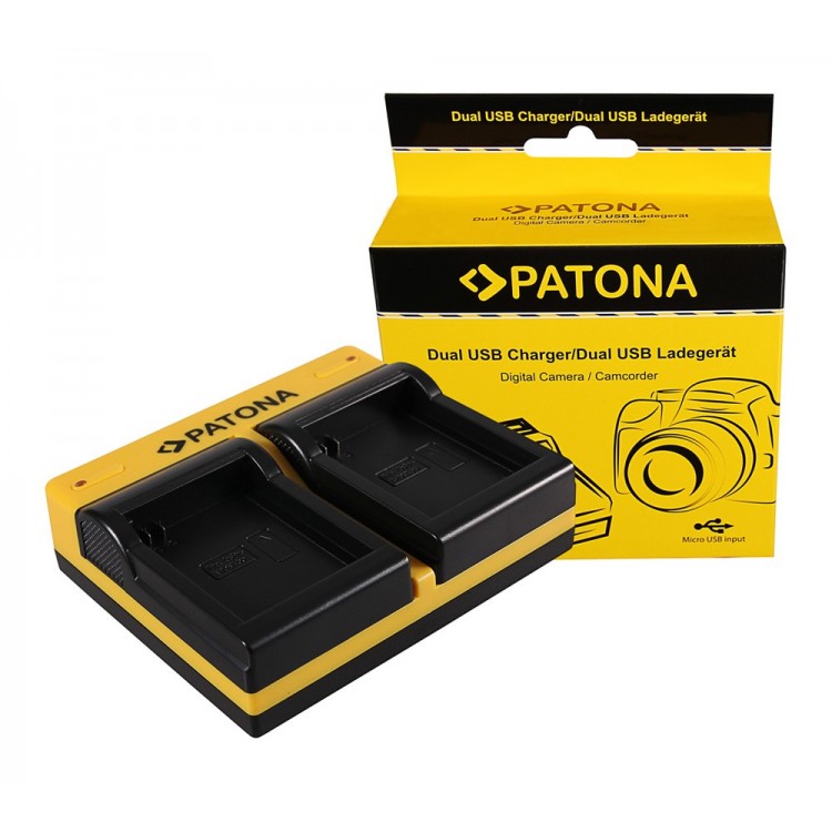 PATONA Dual Ladegerät f. GoPro AHDBT-001 HD Hero 1 2 AHDBT-001 HD HD Helmet Hero HD inkl. Micro-USB