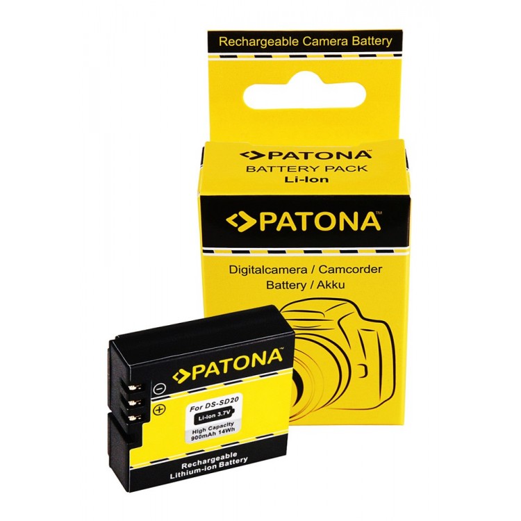 PATONA Battery f. Rollei Bullet 3s 4s 5s DS-SD20 Astak CM-7200 HD Star 60