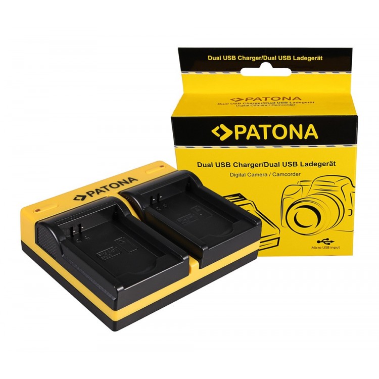 PATONA Dual Ladegerät f. Samsung BP88B MV900 MV900F inkl. Micro-USB Kabel
