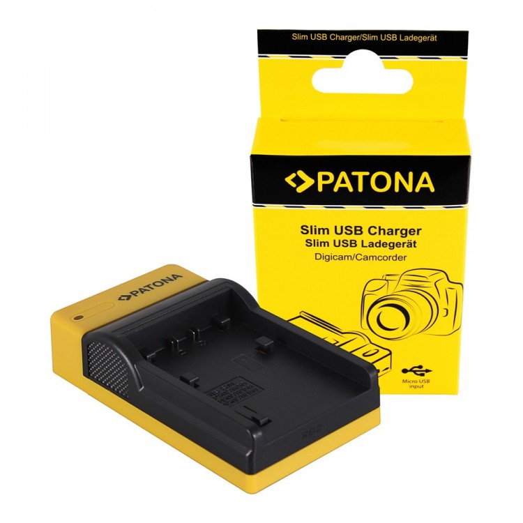 PATONA Slim micro-USB Charger f. Sony NP-FP50 NP-FH50 NP-FH70 NP-FH100 DCR-DVD92/E DCR-SR100/E DCR-SR7/E DCR-HC96/E