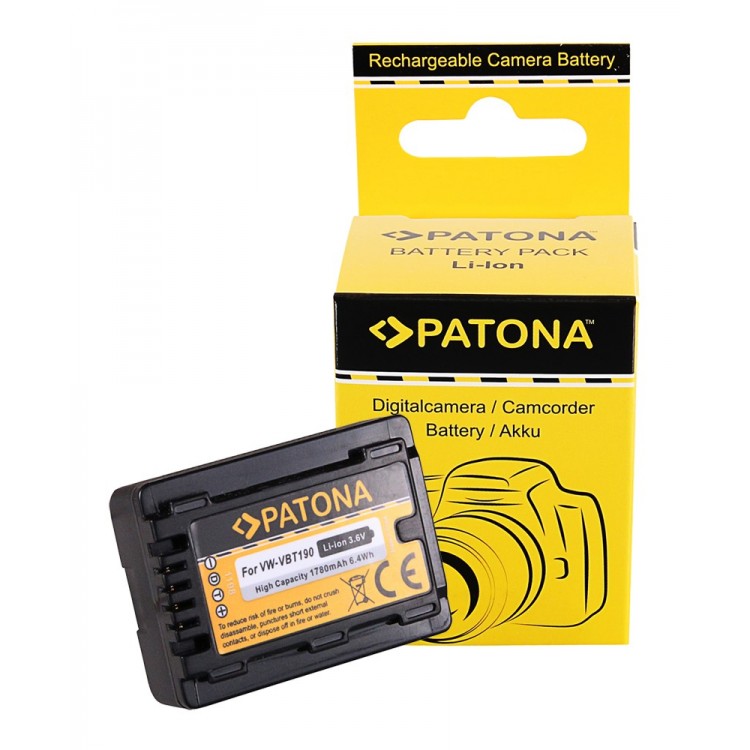 PATONA Battery f. Panasonic VW-VBT190 HC-VX870 VX878 VX989 VXF999