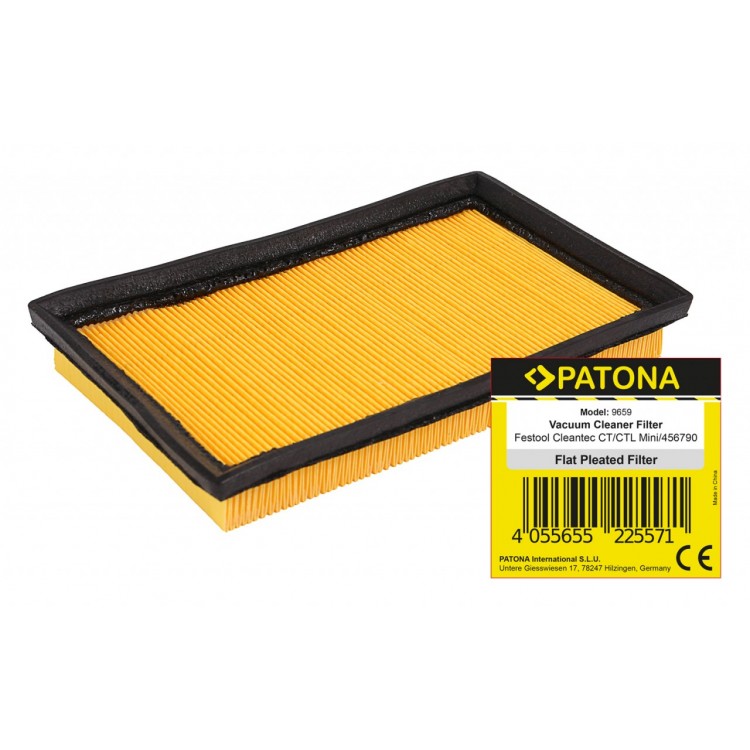 PATONA flat pleated filter f. Festool Cleantec CT CTL Mini 456790