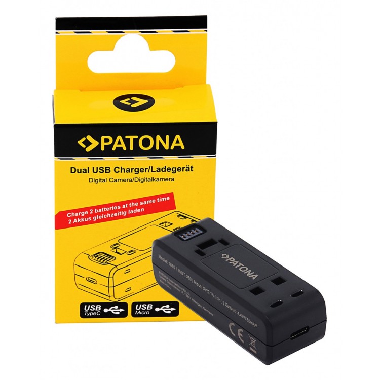 PATONA Dual USB Charger for Insta360 ONE R 360 ONE RS INST100-04