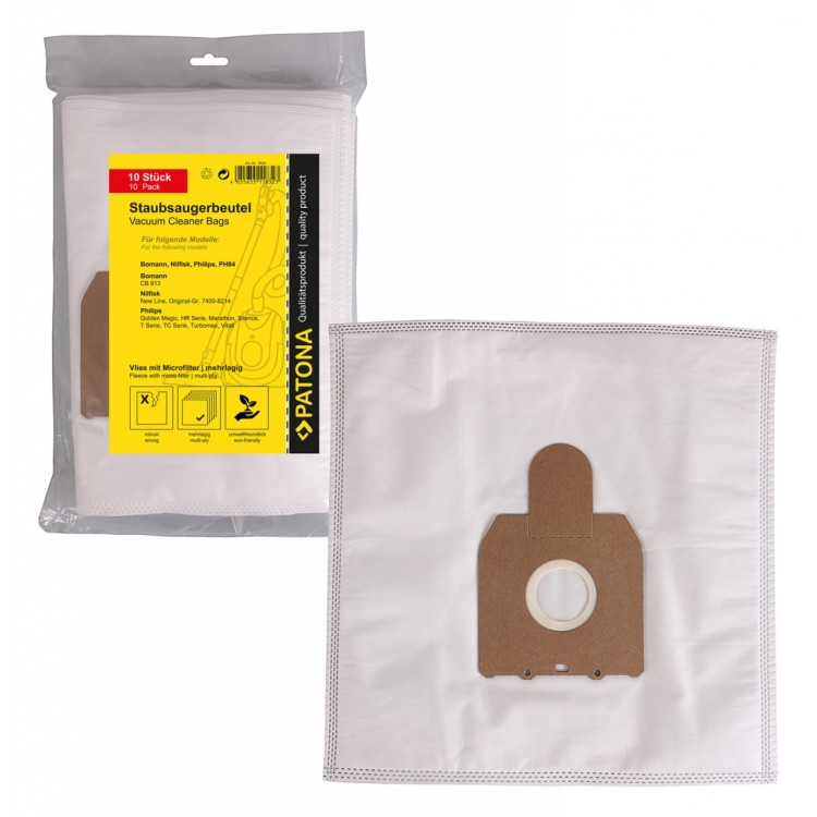 PATONA 10 vacuum cleaner bag multi layer fleece incl. Microfilter f. MELITTA PH 84