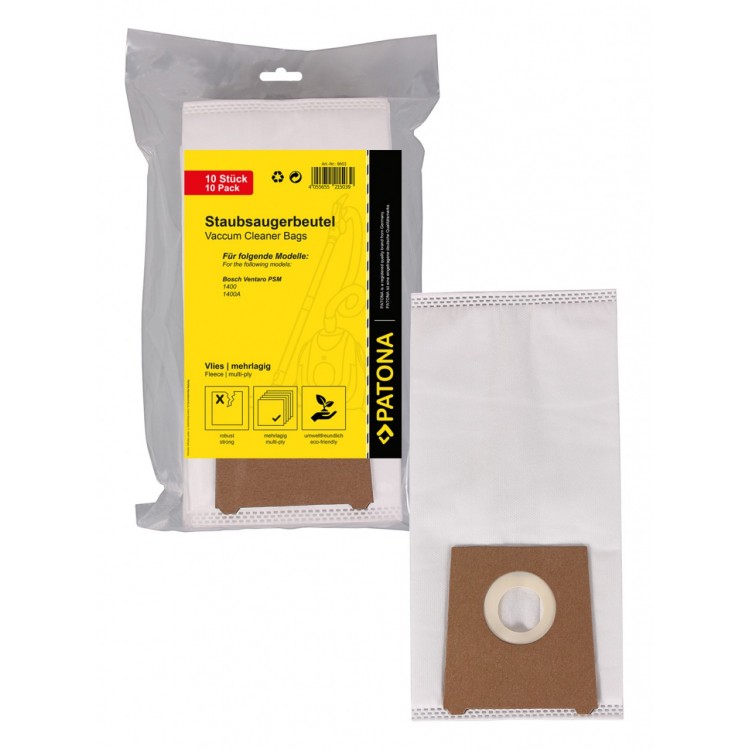 PATONA 10 vacuum cleaner bag multilayered fleece f. Bosch Ventaro PSM 1400 PSM1400 PSM1400A