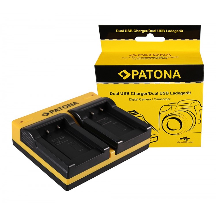 PATONA Dual Ladegerät f. Casio NP-70 Exilim EXZ150 EX-Z150 EXZ155 EX-Z155 EXZ250 EX-Z250 inkl. Micro